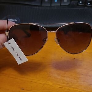 Anne Fontaine Gold Frame Sunglasses